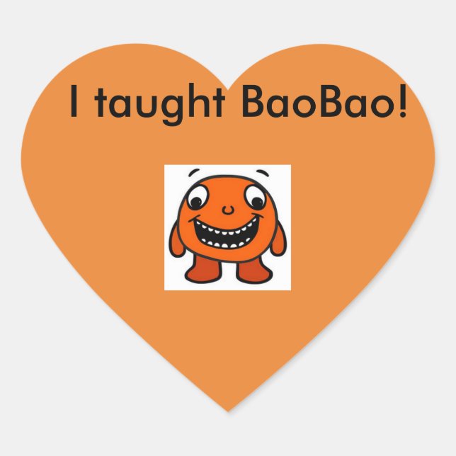Sticker Cœur Avez-vous enseigné BaoBao ? Obtenez l'autocollant (Devant)