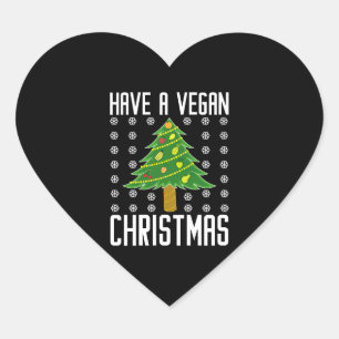 Sticker Cœur avoir des noël végétalien