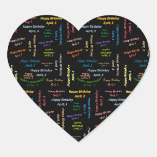 Sticker Cœur Avril 3 Anniversaire