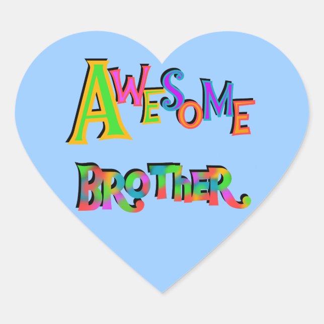 Sticker Cœur Awesome Frère T-shirts et cadeaux (Devant)