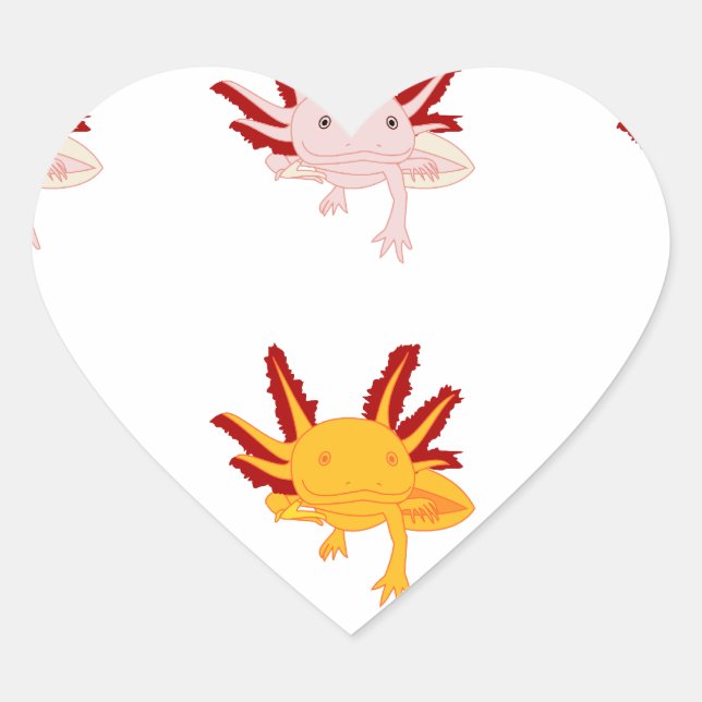Sticker Cœur Axolotl (Devant)