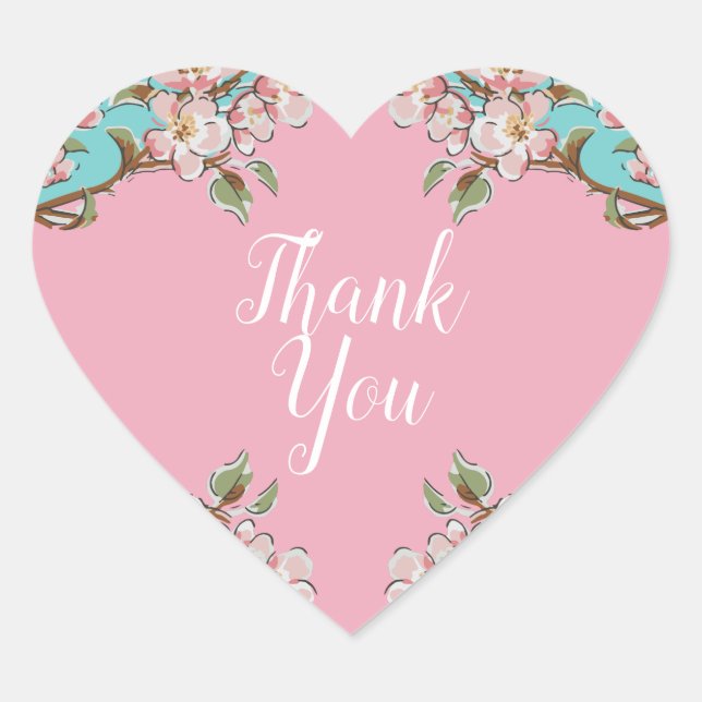 Sticker Cœur Baby shower Cherry Blossom (Devant)