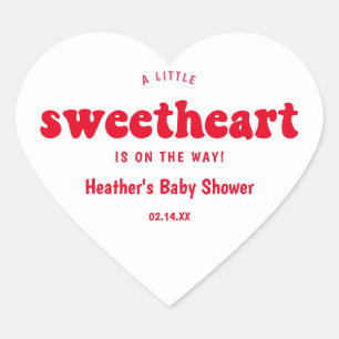 Sticker Cœur Baby shower de la fête de Sweetheart Valentines