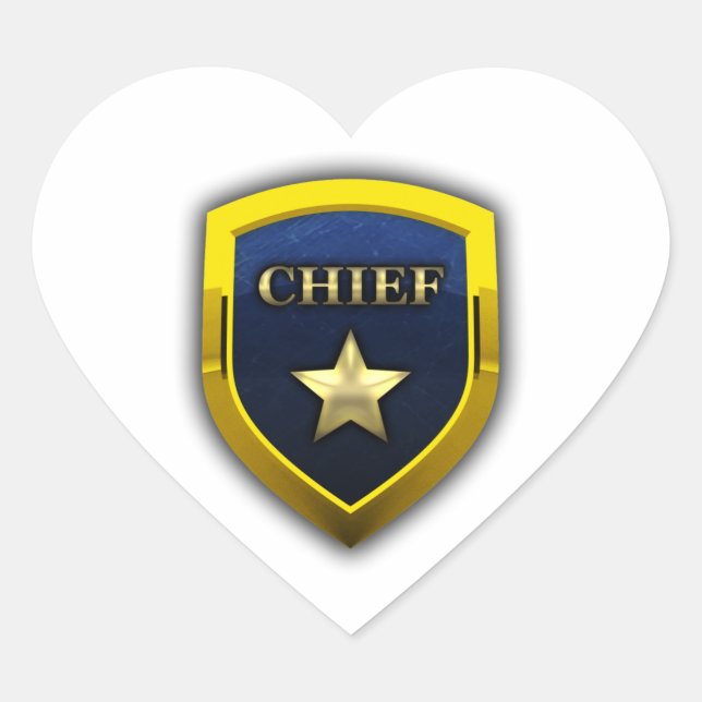 Sticker Cœur Badge en chef d'or (Devant)