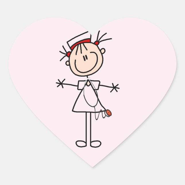 Sticker Cœur Baguette blanche Figure Infirmière 2 (Devant)