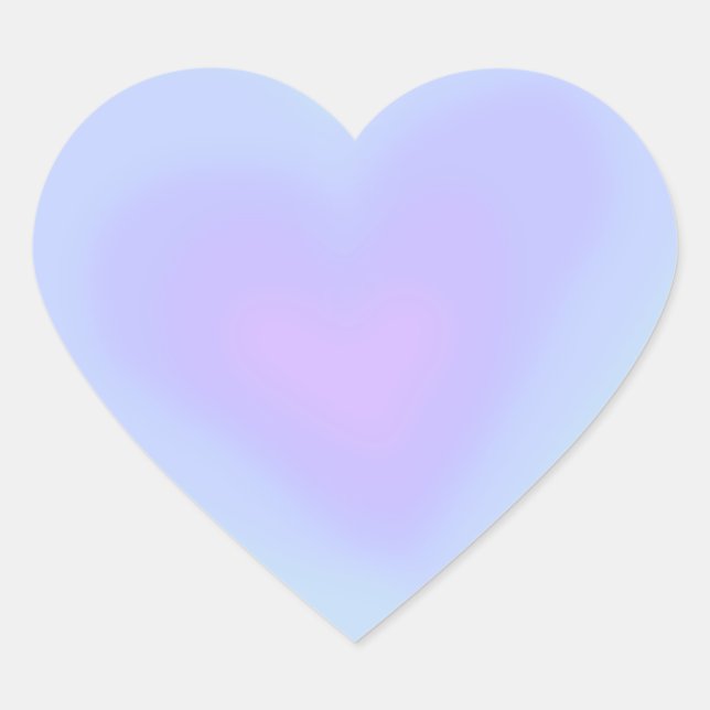 Sticker Cœur Baguette de coeur bleu dégradé (Devant)