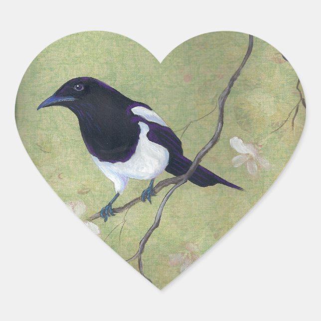 Sticker Cœur Baguettes de coeur de Magpie et Dogwood (Devant)