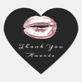 Sticker Cœur Baiser Lèvres rose noir blanc maquillage nuptiale 