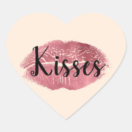 Sticker Cœur Baisers lèvres