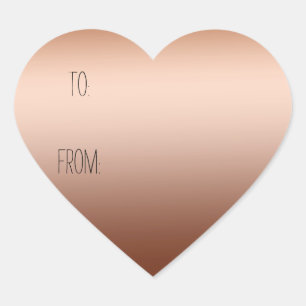 Sticker Cœur Balise cadeau Ombre en bronze or