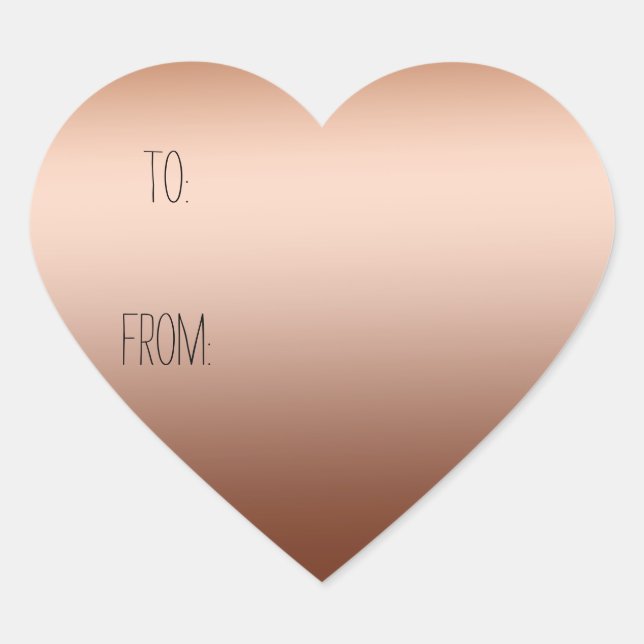 Sticker Cœur Balise cadeau Ombre en bronze or (Devant)
