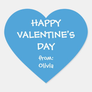 Sticker Cœur Balise cadeau personnalisé de coeur bleu valentine