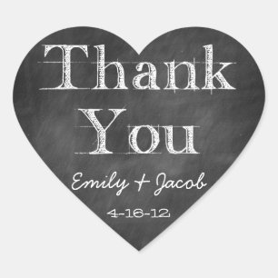 Sticker Cœur Balises Coeur Merci Chalkboard Favoriser