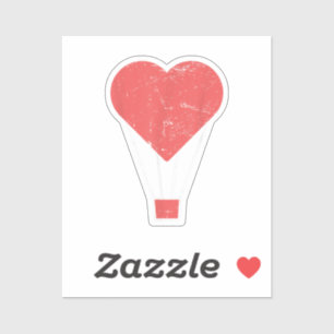 Sticker Cœur Ballon à Air Chaud Mignon