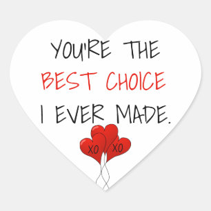 Sticker Cœur Ballons Coeur Simple Meilleur Choix Valentines