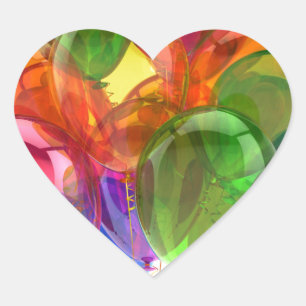 Sticker Cœur Ballons colorés