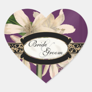 Sticker Cœur Baroque Vintage Lily Gold Formal Favoriser Tags Ca