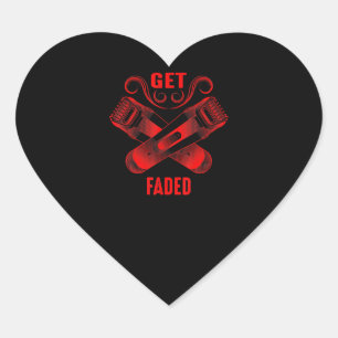 Sticker Cœur Barre   Obtenir Faded Cool maître Barber Hairer F