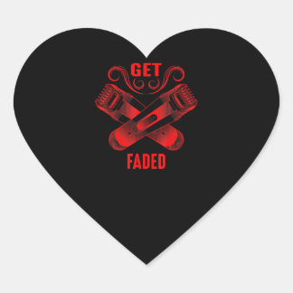 Sticker Cœur Barre | Obtenir Faded Cool maître Barber Hairer Fa