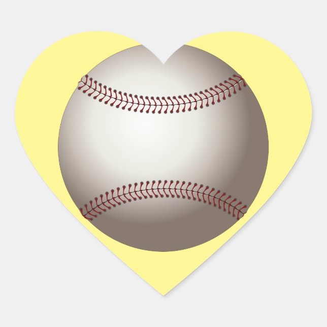 Sticker Cœur baseball-ball-sport-round-jeu (Devant)