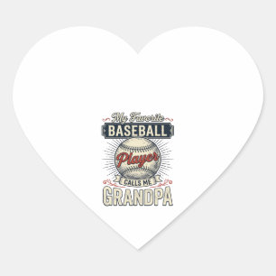 Sticker Cœur Baseball Grandpa Vintage Gravure Design de T-shirt
