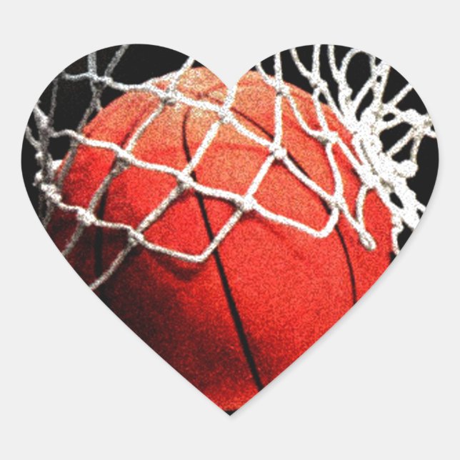 Sticker Cœur Basket-ball (Devant)