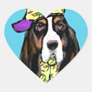 Sticker Cœur Basset Hound