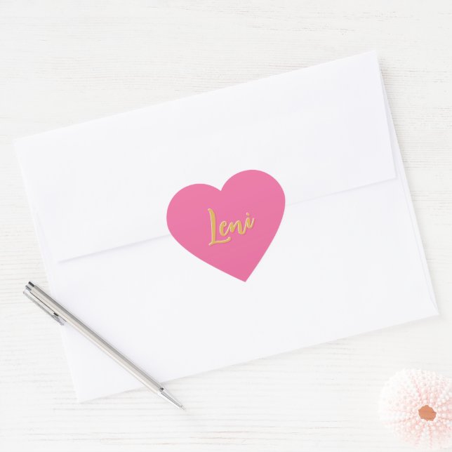 Sticker Cœur BAT MITZVAH HEART moderne joli écriture or rose (Enveloppe)