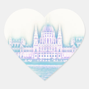 Sticker Cœur Bâtiment du Parlement de Budapest Hongrie