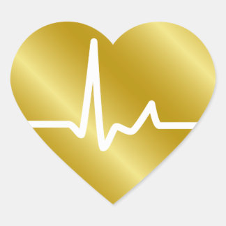 Sticker Cœur Beats de coeur doré