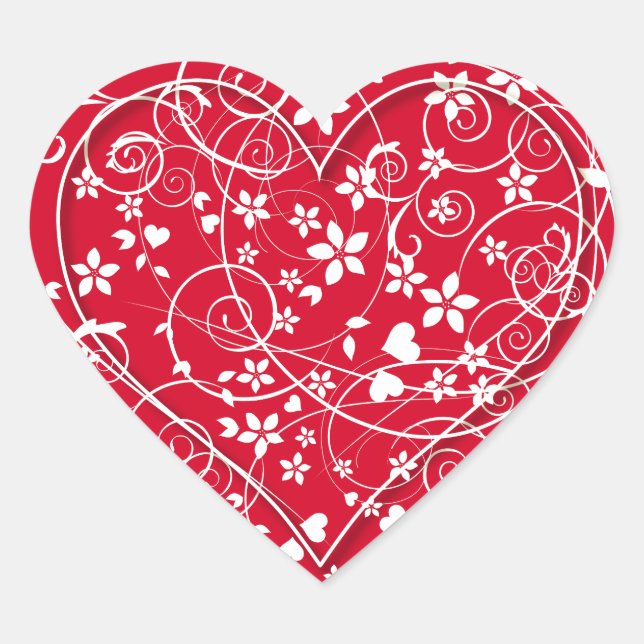 Sticker Cœur Beau coeur en rouge (Devant)