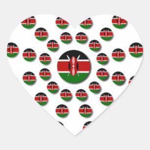 Sticker Cœur Beau Drapeau circulaire kenyan : Un design radial