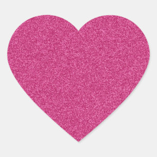 Sticker Cœur Beau effet parties scintillant rose chaud girly ar