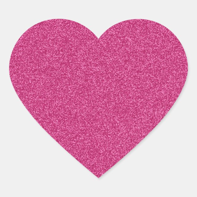 Sticker Cœur Beau effet parties scintillant rose chaud girly ar (Devant)