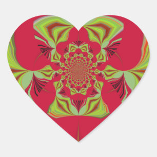 Sticker Cœur Beau Extraordinaire Africain rouge Motif Motif