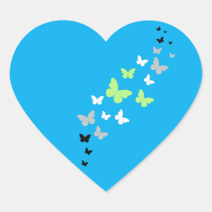 Sticker Cœur Beau Papillon Fierté Agender