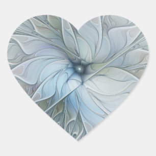 Sticker Cœur Beauté Élégante Fleur d'Art Abstrait Fractal Moder