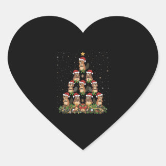 Sticker Cœur Beavers Noël Arbre Cadeau Funny Beaver Noël