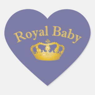 Sticker Cœur Bébé royal avec couronne dorée