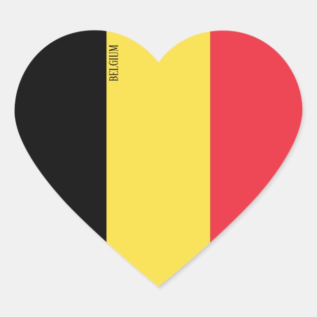 Sticker Cœur Belgique Drapeau patriotique (Devant)