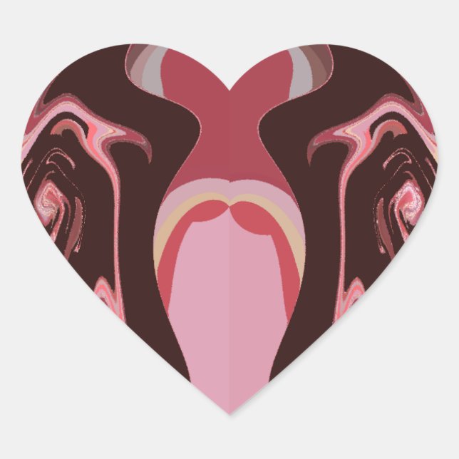 Sticker Cœur Belle Motif Maroon Africain Design d'impression (Devant)