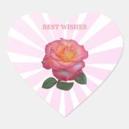 Sticker Cœur Belle Rose Rose
