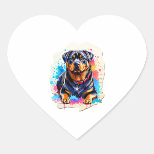 Sticker Cœur Belle Rottweiler