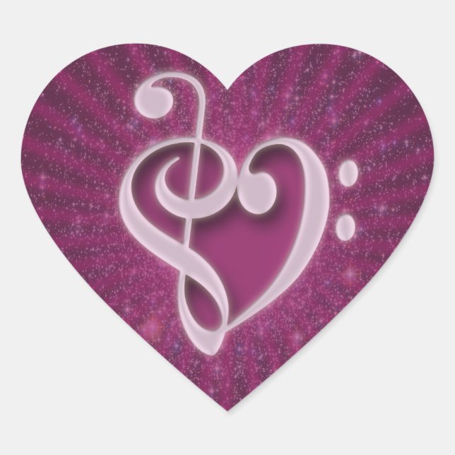 Sticker Cœur Belles notes musicales réunies en coeur (Devant)