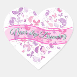 Sticker Cœur Belles papillons
