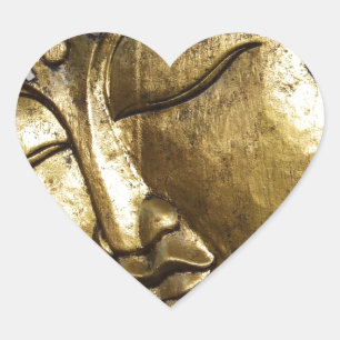 Sticker Cœur Bénédiction Bouddha Doré Amour Inspirationnel