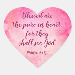 Sticker Cœur Bénis soient les purs du coeur - Matthieu 5:8