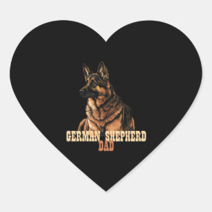 Sticker Cœur Berger allemand papa, propriétaire de GSD papa