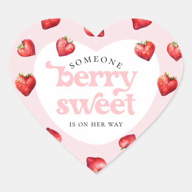 Sticker Cœur Berry Sweet Strawberry Heart Girt Baby shower (Devant)