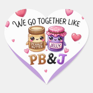 Sticker Cœur Beurre d'arachide et gelée Cute Kawaii